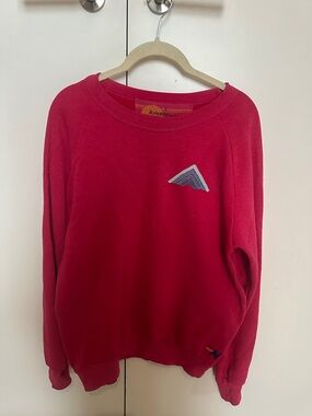 Aviator Nation Pink-Red Chevron Crewneck Sweatshirt